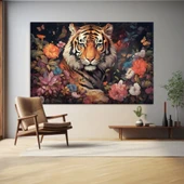 Kaplan ve Çiçekler Kanvas Tablo thumbnail 1