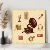Vintage Müzik Kanvas Tablo thumbnail 3
