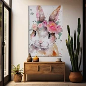 Sevimli Tavşan Kanvas Tablo thumbnail 1
