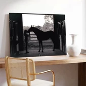 Siyah Beyaz At Kanvas Tablo thumbnail 3