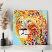Ormanlar Kralı Aslan Kanvas Tablo thumbnail 3