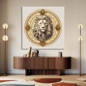 Yuvarlak Aslan Kanvas Tablo thumbnail 1