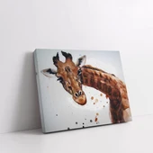 Meraklı Zürafa Kanvas Tablo thumbnail 2