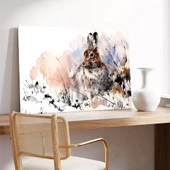 Tavşan ve Papatyalar Kanvas Tablo thumbnail 3