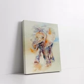 Neşeli Yavru Fil Kanvas Tablo thumbnail 2