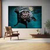 Yüzücü Deniz Aygırı Kanvas Tablo thumbnail 1