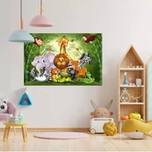 Ormanın Neşeli Sakinleri Kanvas Tablo thumbnail 1
