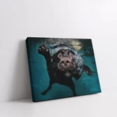 Yüzücü Deniz Aygırı Kanvas Tablo thumbnail 2