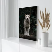 Siyah Beyaz Çizgili Kaplan Kanvas Tablo thumbnail 3