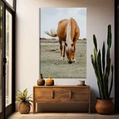 Kahverengi At Kanvas Tablo thumbnail 1