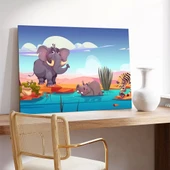 Dostların Su Banyosu Kanvas Tablo thumbnail 3