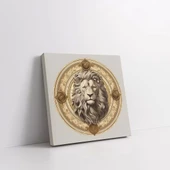Yuvarlak Aslan Kanvas Tablo thumbnail 2