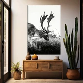 Siyah Beyaz Geyik Kanvas Tablo thumbnail 1