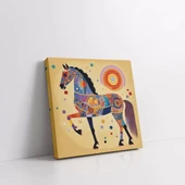 Atın Renkli Duruşu Kanvas Tablo thumbnail 2