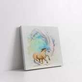 Kahverengi Koşan At Kanvas Tablo thumbnail 2