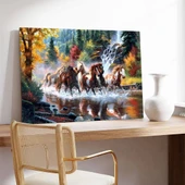 Atların Nehir Geçişi Kanvas Tablo thumbnail 3