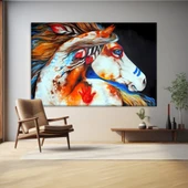 Alevler İçinde At Kanvas Tablo thumbnail 1