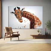 Meraklı Zürafa Kanvas Tablo thumbnail 1