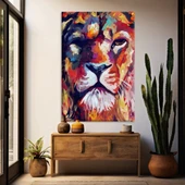 Göz Kamaştırıcı Aslan Kanvas Tablo thumbnail 1