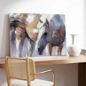 Beyaz Atlar Kanvas Tablo thumbnail 3