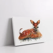 Yavru Geyik Dokunuşu Kanvas Tablo thumbnail 2