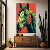 Renkli At Kanvas Tablo thumbnail 1