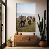 Doğadaki Filler Kanvas Tablo thumbnail 1