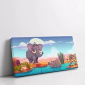 Dostların Su Banyosu Kanvas Tablo thumbnail 2