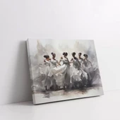 Siyah Beyaz Balerinler Kanvas Tablo thumbnail 3