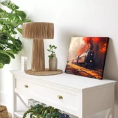 Yangın ve Tren Panoramik Yatay Kanvas Tablo thumbnail 1