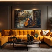 Çello Sokak Sanatçısı Kanvas Tablo thumbnail 1