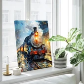 Gece Treni Dikey Kanvas Tablo thumbnail 1