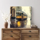 Nostaljik Tramvay Kare Kanvas Tablo thumbnail 1
