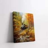 Sonbahar Treni Dikey Kanvas Tablo thumbnail 2