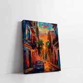 Renkli Sokak Dikey Kanvas Tablo thumbnail 2