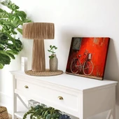 Kırmızı Bisiklet Yatay Kanvas Tablo thumbnail 1