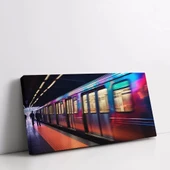 Renkli Metro Panoramik Yatay Kanvas Tablo - 2