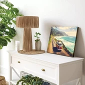 Yeşil Çayırlar ve Otobüs Panoramik Yatay Kanvas Tablo thumbnail 1