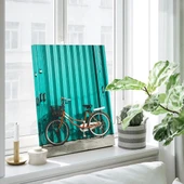 Turkuaz Bisiklet Dikey Kanvas Tablo thumbnail 1