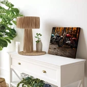 Gece Motosiklet Panoramik Yatay Kanvas Tablo thumbnail 1