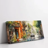 Sonbahar ve Ev Panoramik Yatay Kanvas Tablo thumbnail 2