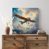 Uçak Kare Kanvas Tablo thumbnail 1