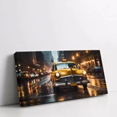 Gece Taksisi Panoramik Yatay Kanvas Tablo thumbnail 2