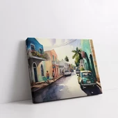 Renkli Sokak Yatay Kanvas Tablo thumbnail 2