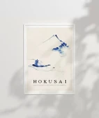 Çerçevesiz Poster Hokusai Fuji Dağı Önünde Teknede Bir Kişi thumbnail 7