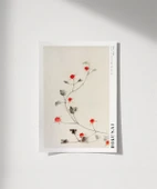 Çerçevesiz Poster Hokusai Asma Üzerinde Küçük Kırmızı Çiçekler thumbnail 1