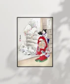 Çerçevesiz Poster Kimono ve Kar thumbnail 2