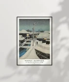Çerçevesiz Poster Hasui Kawase Terashima Köyü'nde Akşam Karı - 3