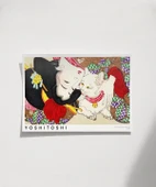 Çerçevesiz Poster Yoshitoshi Japon Kadın ve Kedi thumbnail 1