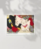 Çerçevesiz Poster Yoshitoshi Japon Kadın ve Kedi thumbnail 6
